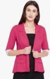 Zastraa Pink Solid Tailored Jacket women