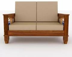 Allie Wood Sheesham Solid Wood Fabric 2 Seater Sofa