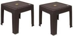 Anmol MOULDED FURNITURE FIX CENTRE TABLE WITH 1 YEAR WARRANTY SET OF 2 BROWN Stool