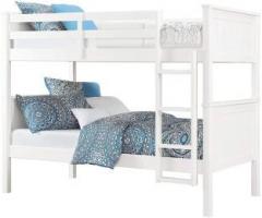 Aprodz Solid Wood Dalton Bunk Bed for Bedroom | White Finish Solid Wood Bunk Bed