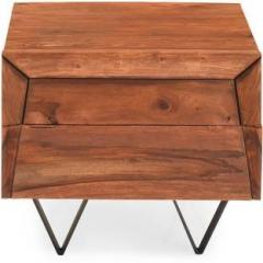 @home By Nilkamal Axial Solid Wood Bedside Table