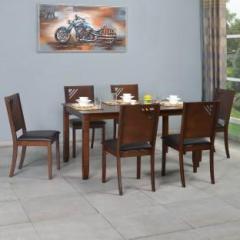 @home By Nilkamal Floret Solid Wood 6 Seater Dining Set