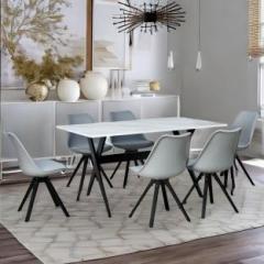 @home By Nilkamal Oyster Solid Wood 6 Seater Dining Set