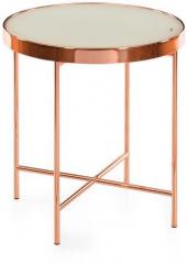 @home Floris Coffee Table in White with Copper Colour