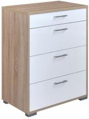 @home Marilyn High Gloss Chest of Four Drawers in Oak & White Colour