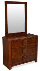 @home Monalisa Dressing Table with Mirror in Walnut & Caramel Colour