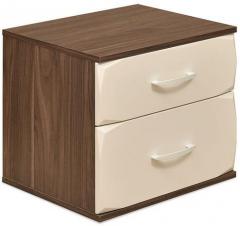 @home Ozone Two Drawer Night Stand in White & Walnut Colour