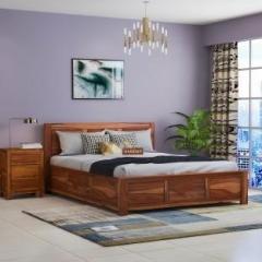 Barzisn Solid Sheesham Wood Double Bed For Bed Room, Living Room, Hotels Solid Wood King Box Bed