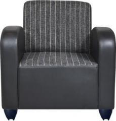 Bharat Lifestyle Bharat Lifestyle Quatra Leatherette and Fabric 1 Seater Sofa