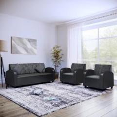 Bharat Lifestyle Quatra Leatherette and Fabric 3 + 1 + 1 Sofa Set