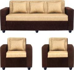 Bharat Lifestyle Tulip311 Fabric 3 + 1 + 1 Brown Sofa Set