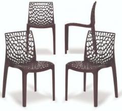 Binani Spider Web Series Modern Stackable Plastic Armless chairs for Dining, Outdoor, Home, Office & Garden Plastic Dining Chair