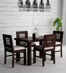Brightwood Solid Wood Sheesham Wood 4 Seater Dining Table With 4 Chairs For Dining Room Solid Wood 4 Seater Dining Set