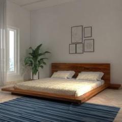 Brightwood Solid Wood Sheesham Wood King Size Double Bed For Living Room, Bedroom Solid Wood King Bed