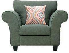 CasaCraft Anapolis Single Seater Sofa with Throw Pillows in Graphite Grey Colour