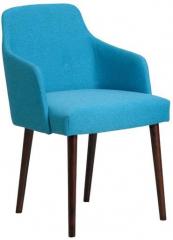 CasaCraft Calascio Arm Chair in Blue Colour with Cappucino Legs