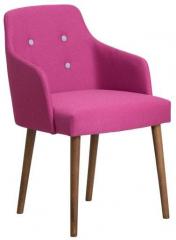 CasaCraft Calascio Arm Chair in Pink Color with Cocoa Legs