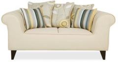 CasaCraft Gilberto Two Seater Sofa with Throw Cushions in Pale Taupe Colour