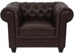 CasaCraft Princeton One Seater Sofa in Brown Colour