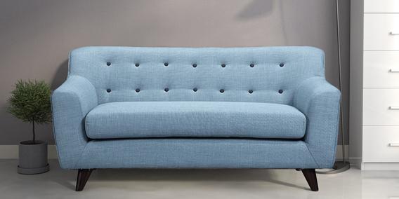 CasaCraft San Bruno Two Seater Sofa in Ice Blue Colour