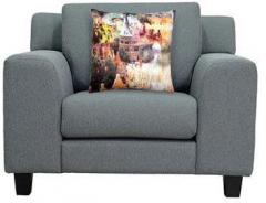 CasaCraft Santa Lucia Single Seater Sofa with Throw Pillows in Ash Grey Colour