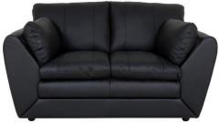 CasaCraft Zeus Half Leather Two Seater Sofa in Black Colour