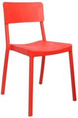 Cello Eskimo Cafeteria Chair Set of Two in Red Colour