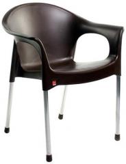 Cello Metallo Cafeteria Chair Set of Two in Brown colour