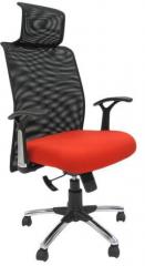 ChromeCraft Executive High Back Chair in Black & Orange Colour