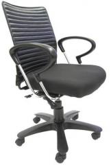 Chromecraft Geneva Desktop Chrome Office Ergonomic Chair in Black Colour