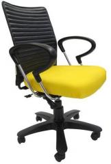 Chromecraft Geneva Desktop Chrome Office Ergonomic Chair in Yellow Colour