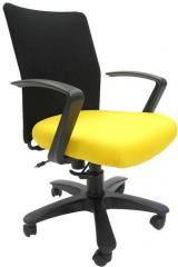 Chromecraft Geneva Desktop Marina Office Ergonomic Chair in Black & Yellow Colour