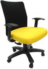 Chromecraft Geneva Desktop WW Black Office Ergonomic Chair in Yellow Colour