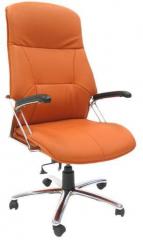ChromeCraft Leatherette High Back Executive Chair in Orange Colour