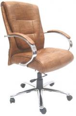 ChromeCraft Leatherette Medium Back Executive Chair in Beige Colour