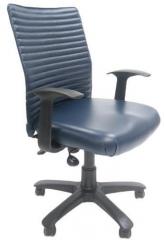 ChromeCraft Leatherette Medium Back Executive Chair in Black Colour
