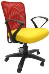 Chromecraft Rado Office Ergonomic Chair in Red & Yellow Colour