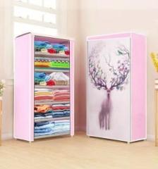 Cmerchants NATURE ANIMAL PRINT 6 LAYER PP Collapsible Wardrobe