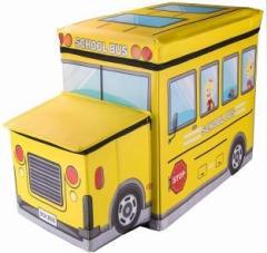 Continental School Bus Shaped Portable and Foldable Laundry Box Folding/Sitting Stool Plastic Stool