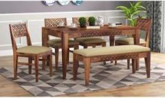 Credenza Solid Wood 6 Seater Dining Set
