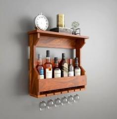 Custom Decor Jorden Sheesham Solid Wood Bar Cabinet