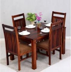 Custom Decor Solid Wood 4 Seater Dining Set
