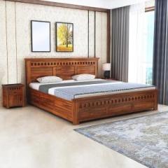 Devki Interiors Queen Size Bed with Storage Box Double Bed Furniture for Bedroom Wooden Bed Solid Wood Queen Box Bed