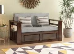 Douceur Furnitures Solid Sheesham Wood For Living Room / Hotel. 2 Seater Single Solid Wood Pull Out Sofa Cum Bed
