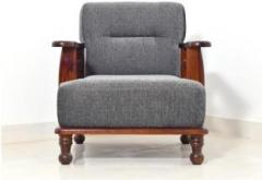 Douceur Furnitures Solid Sheesham Wood One Seater Sofa For Living Room / Office / Cafe. Fabric 1 Seater Sofa