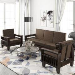 Drylc Furniture Solid Wood Sheesham Wood 3+1+1 Five Seater Sofa Set For Living Room, Guest Room Fabric 3 + 1 + 1 Sofa Set