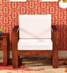 Drylc Furniture Solid Wood Sheesham Wood One Seater Sofa For Waiting Room, Living Room, Office Fabric 1 Seater Sofa