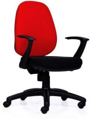 Durian Astro Medium Back Chair in Black & Red Colour