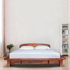 Duroflex Curve Sheesham Wood Low Platform Solid Wood Queen Bed