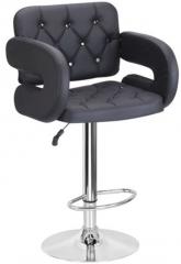 Exclusive Furniture Bar Stool with Leatherette Arm Rests in Black Colour